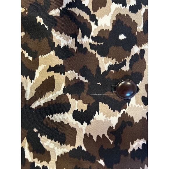 TALBOTS Black Ikat Floral Animal Print Silk Wool Blend Jacket Blazer Women's 16 - Picture 7 of 12